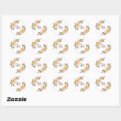 Sticker Rond Hi rose Roses Floral (Feuille)
