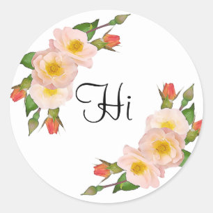 Sticker Rond Hi rose Roses Floral