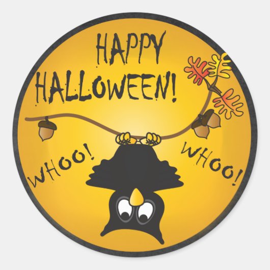 Sticker Rond Hialloween Whoo Owo (Devant)