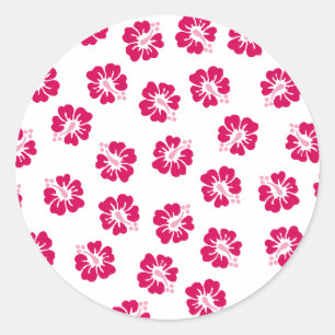 Sticker Rond Hibiscus
