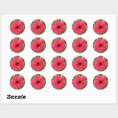 Sticker Rond Hibiscus (Feuille)