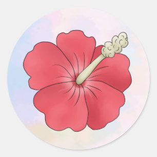 Sticker Rond Hibiscus