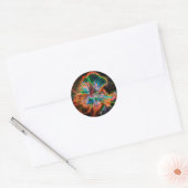 Sticker Rond Hibiscus Abstrait Flower Art (Enveloppe)