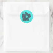 Sticker Rond Hibiscus Abstrait Tricolor (Sac)