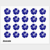 Sticker Rond hibiscus bleu marine (Feuille)