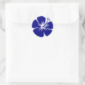 Sticker Rond hibiscus bleu marine (Sac)