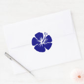 Sticker Rond hibiscus bleu marine (Enveloppe)