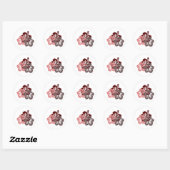 Sticker Rond hibiscus cool (Feuille)