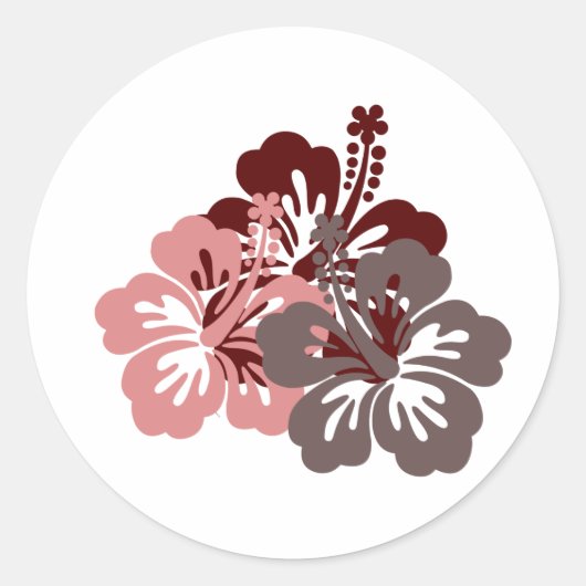 Sticker Rond hibiscus cool (Devant)