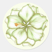 Sticker Rond Hibiscus & dentelle BLANC (Devant)