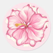 Sticker Rond Hibiscus & dentelle PINK (Devant)