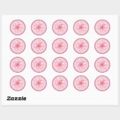 Sticker Rond Hibiscus & dentelle PINK (Feuille)