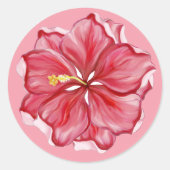 Sticker Rond Hibiscus & dentelle RED (Devant)