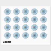 Sticker Rond Hibiscus & dentelle TURQUOISE (Feuille)