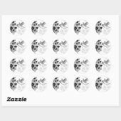 Sticker Rond Hibiscus et colibri (Feuille)