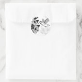 Sticker Rond Hibiscus et colibri (Sac)