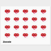 Sticker Rond Hibiscus face avec sourire - Rouge (Feuille)