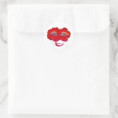 Sticker Rond Hibiscus face avec sourire - Rouge (Sac)