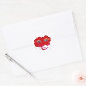 Sticker Rond Hibiscus face avec sourire - Rouge (Enveloppe)