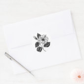Sticker Rond Hibiscus fleur II (Enveloppe)