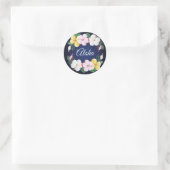 Sticker Rond Hibiscus Hawaiian Tropical Floral (Sac)