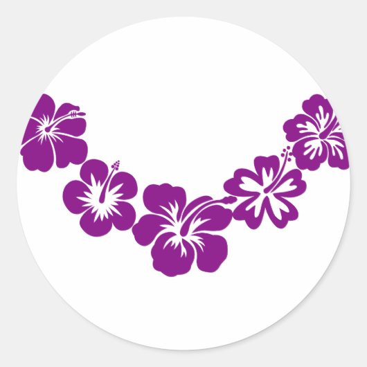 Sticker Rond hibiscus leis pourpre (Devant)