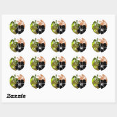 Sticker Rond Hibiscus mixte (Feuille)