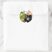 Sticker Rond Hibiscus mixte (Sac)
