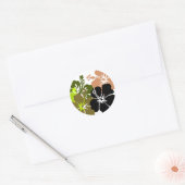 Sticker Rond Hibiscus mixte (Enveloppe)