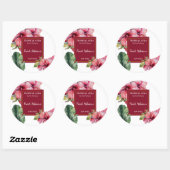Sticker Rond Hibiscus Perfume Label (Feuille)