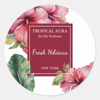 Sticker Rond Hibiscus Perfume Label