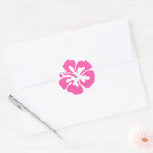 Sticker Rond Hibiscus rose (Enveloppe)