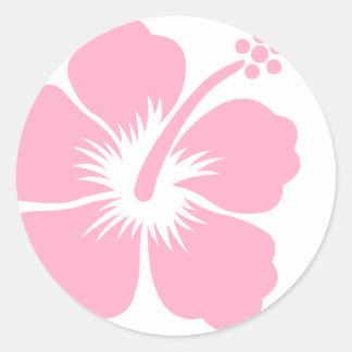 Sticker Rond hibiscus rose F