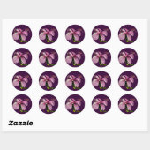 Sticker Rond Hibiscus rose Vue latérale (Feuille)
