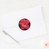 Sticker Rond Hibiscus rouge (Enveloppe)