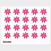 Sticker Rond Hibiscus rouge (Feuille)