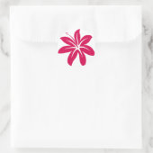 Sticker Rond Hibiscus rouge (Sac)