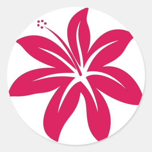 Sticker Rond Hibiscus rouge (Devant)