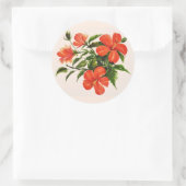 Sticker Rond Hibiscus rouge chaud (Sac)