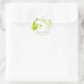 Sticker Rond Hibiscus vert Mariage floral et hirondelle (Sac)