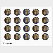 Sticker Rond hibou (Feuille)