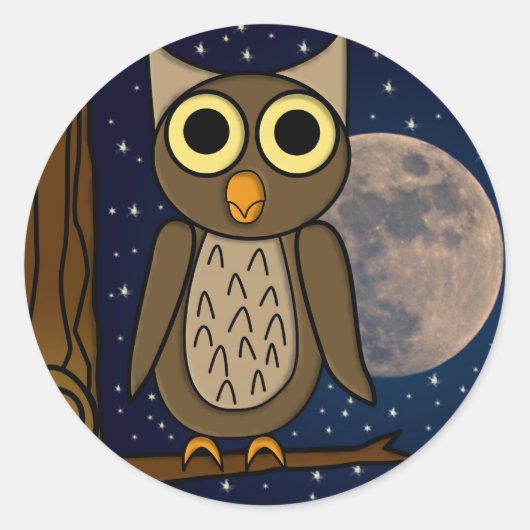 Sticker Rond hibou (Devant)