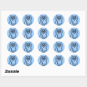 Sticker Rond Hibou ASCII (Feuille)