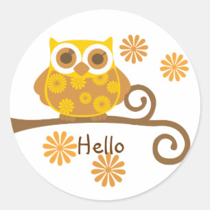 Sticker Rond Hibou d'automne