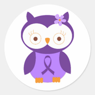 Sticker Rond Hibou de fibromyalgie