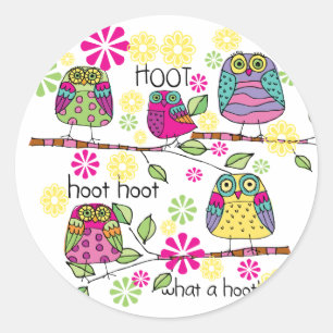 Sticker Rond Hibou de Hootie