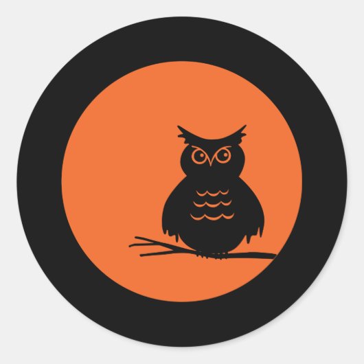 Sticker Rond Hibou d'Halloween (Devant)