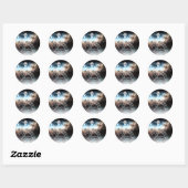 Sticker Rond Hibou et Dame (Feuille)