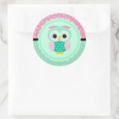 Sticker Rond Hibou et points (Sac)