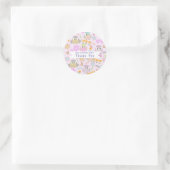 Sticker Rond Hibou Pastel Rose (Sac)